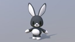 Toy Rabbit rabbit, bunny, cute, toy, cloth, fur, stylised, fabric, loop, blackandwhite, seamless, idle-animation, blinking, sketchfabweeklychallenge, animation, rigged, maya-mash, dynamic-joints