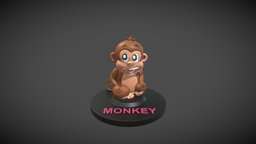 Monkey Statue Model monkey, toy, 3dprintable, statue, chara, charactermodel, blender, blender3d, animal
