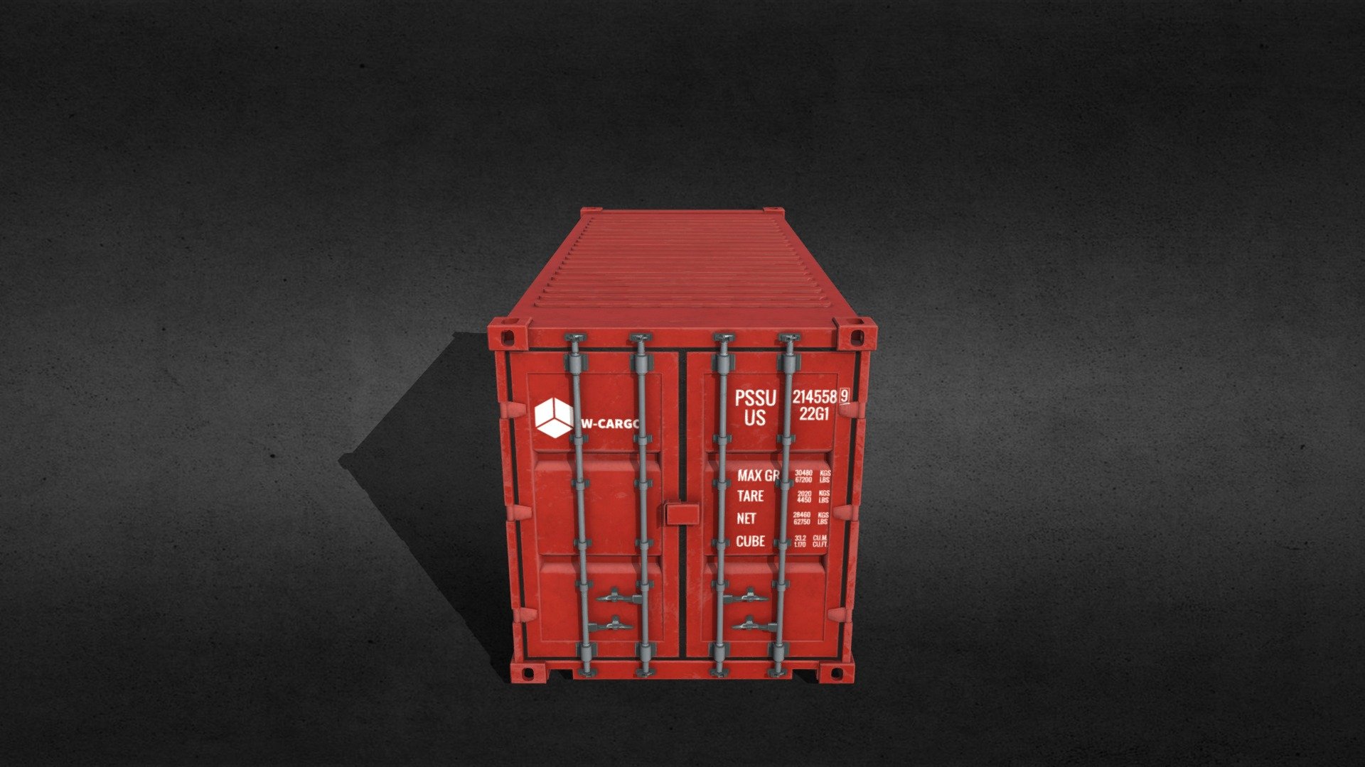Shipping Container 20ft (~6m) mid poly.

zip archive contains textures color variation (red grey blue green yellow) and 2 types of it
1) with logo and inscriptions 
2) color - Shipping Container 20ft - 3D model by SweS 3d model