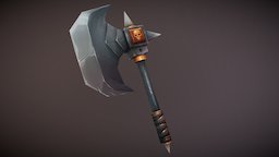 Low-poly Axe handpainted, low-poly, blender3d, axe