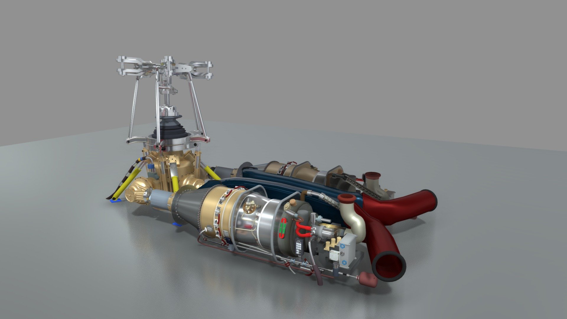HELICOPTER POWER PLANT - 3D model by Holos 3d model
