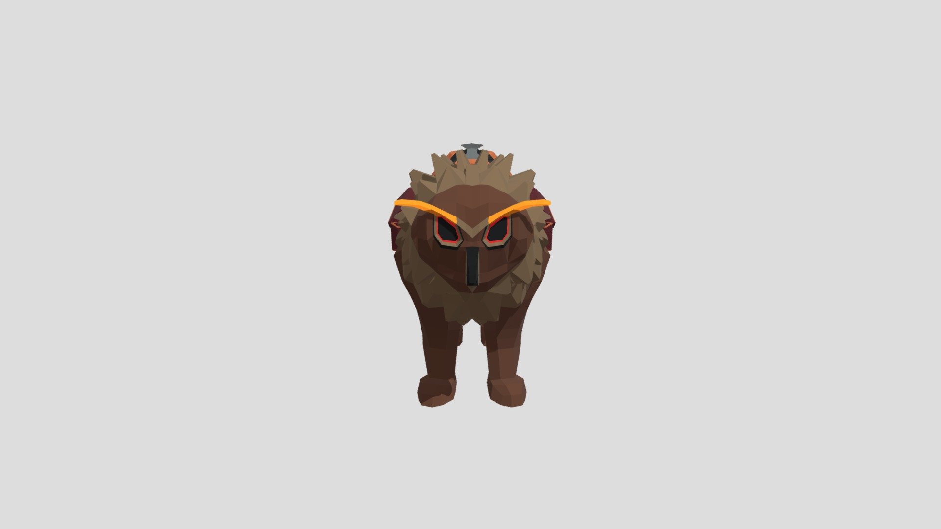 Just a fictional animal I came up with. With saddle - Low-Poly creature Owl Bear - 3D model by antemeossa 3d model