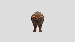 Low-Poly creature Owl Bear bear, low-poly-model, low-poly-blender, creature, fantasy