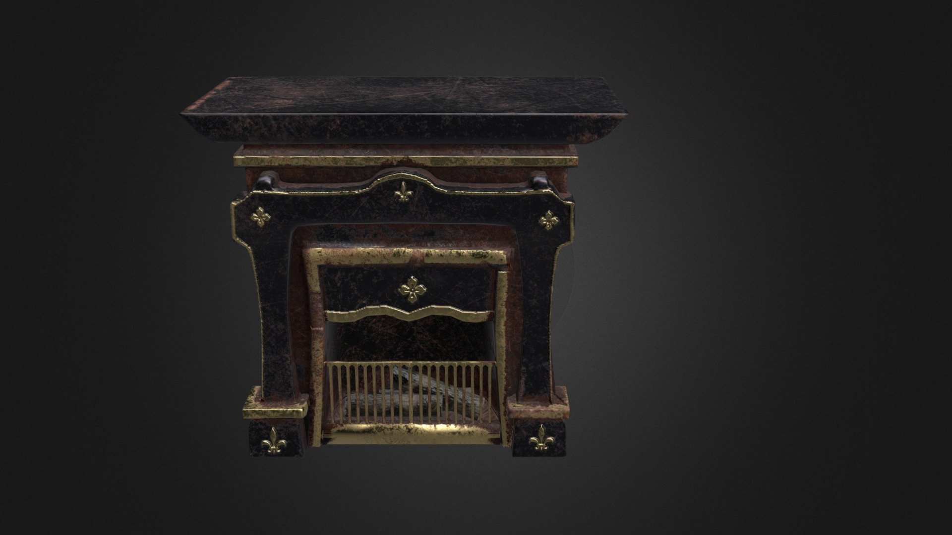 A fireplace asset created for Expresso Games' Bad Manors! - Old Victorian Fireplace - 3D model by 3d artist (@SynthGhost) 3d model