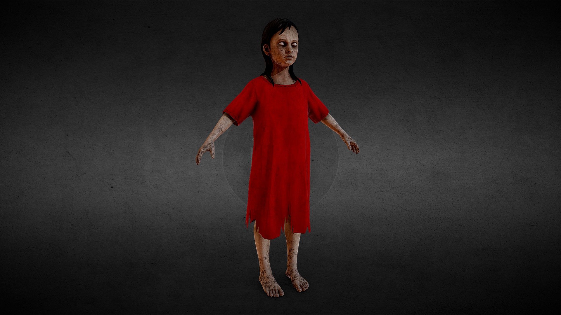 The Little Girl in Red is a long circulating urban legend in Taiwan 3d model