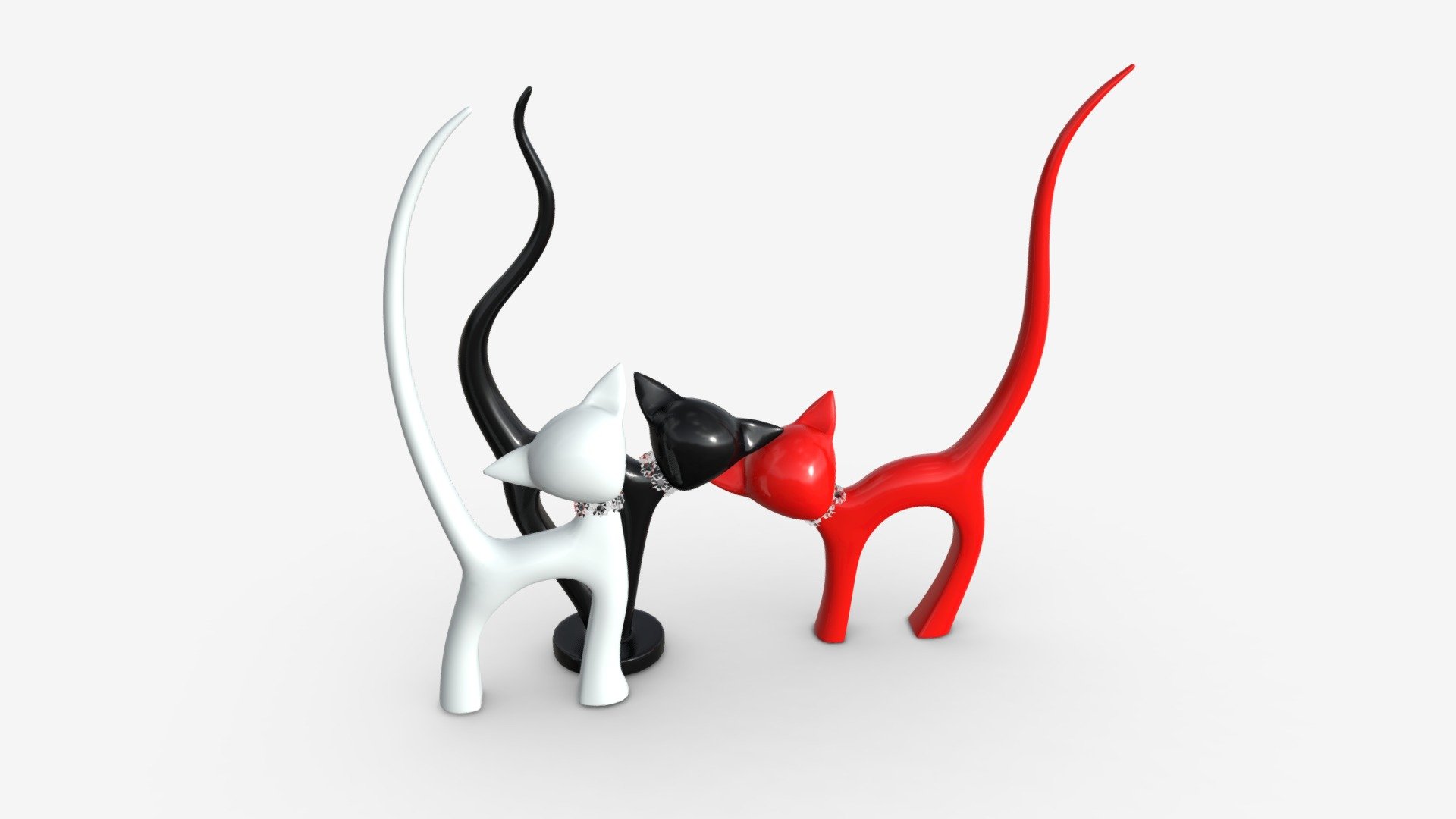 Decorative Ceramic Cats Set - Buy Royalty Free 3D model by HQ3DMOD (@AivisAstics) 3d model