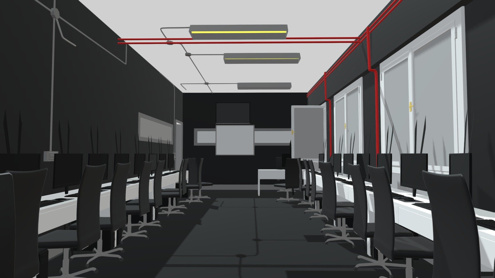 Original Classroom with the structure and the items which it comes along with 3d model