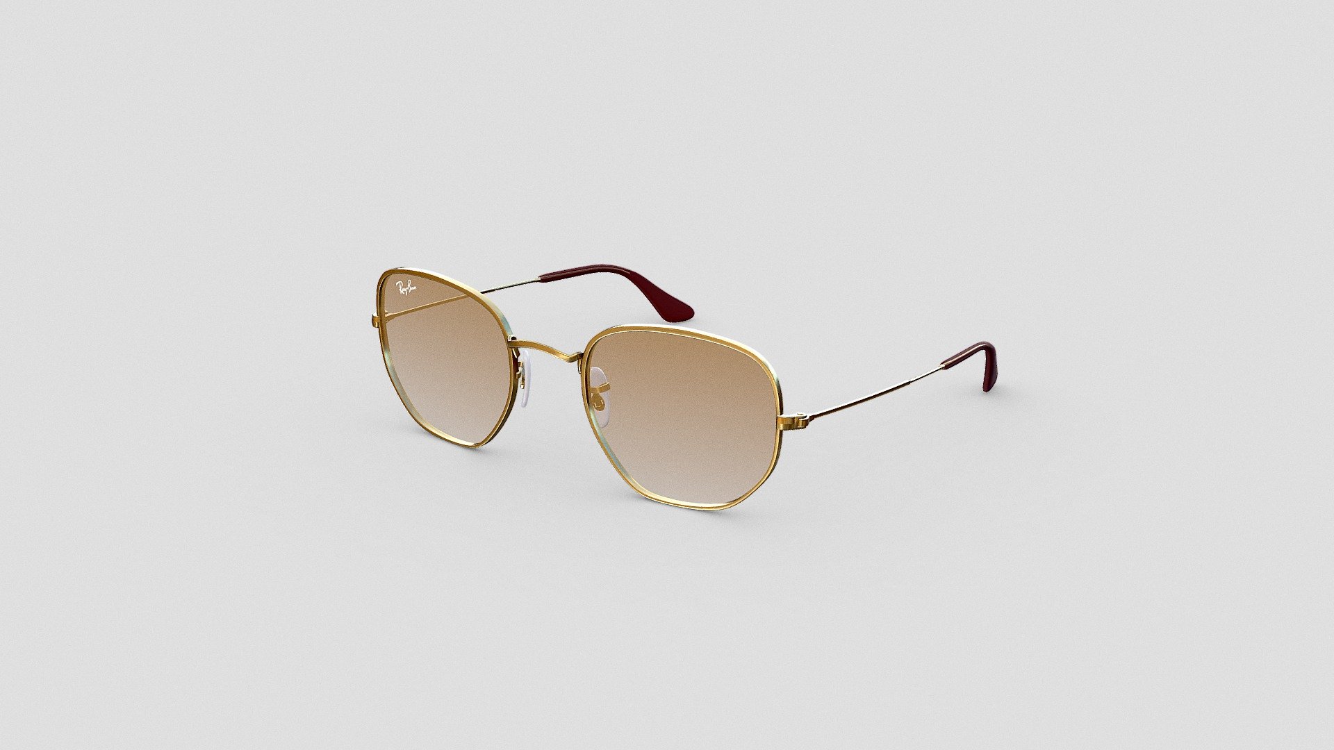 low poly PBR Hexagonal rayban sunglasses 3d model