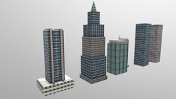 3D Lowpoly Game Ready Buildings buildings, skyscrapers, asset3d, gamereadymodel, building-environment-assets, building-modern, gamereadyasset, gameready-lowpoly, uniquemodel, building, gameready