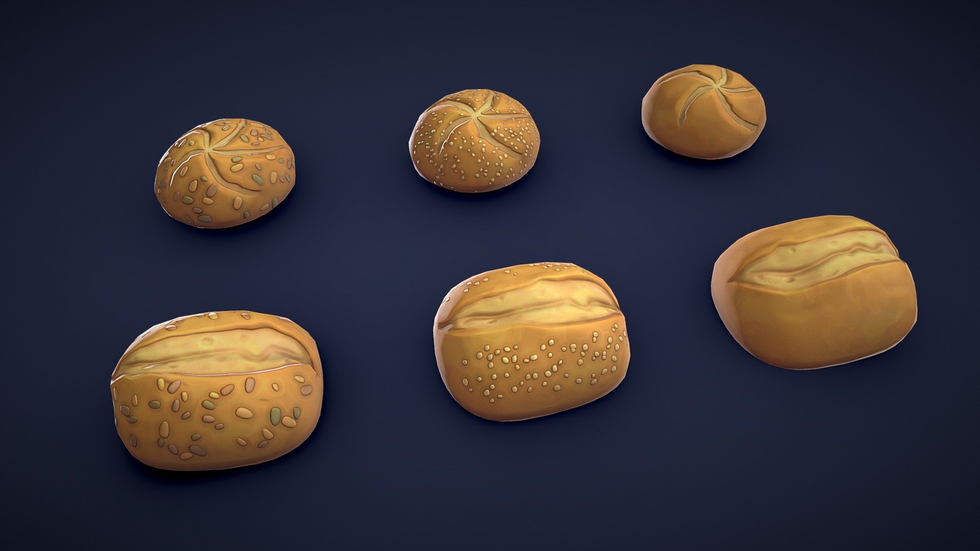 Are you looking for some delicious stylized bread rolls to spice up your project? Look no further than this 3D asset pack, which includes 6 different stylized bread rolls. All models are low-poly and optimized for performance and quality. Whether you’re creating a bustling bakery scene or adding a unique touch to your game environment, these bread rolls will add some detail to your project!🍞

Model information:




Optimized low-poly assets for real-time usage.

Optimized and clean UV mapping.

2K and 4K pbr textures for the assets are included.

Compatible with Unreal Engine, Unity and similar engines.

All assets are included in a separate file as well.
 - Stylized Bread Rolls - Low Poly - Buy Royalty Free 3D model by Lars Korden (@Lark.Art) 3d model