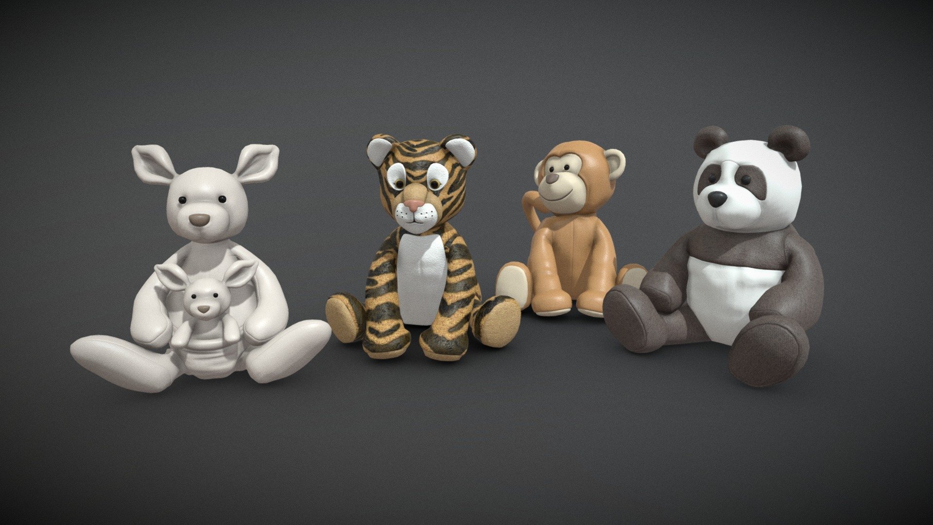 Plush toy collection - Plush toy collection - Buy Royalty Free 3D model by xinige (@l13261404616) 3d model