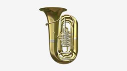 Brass bell tuba music, valve, instrument, pipe, instruments, sound, musical, bell, band, shiny, brass, metal, background, concert, tuba, 3d, pbr, gold, sousaphone