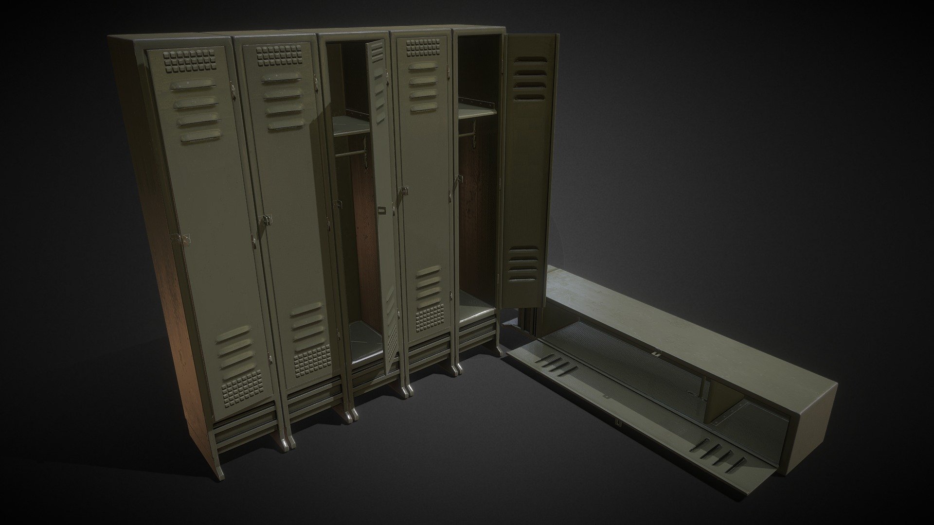 -----------------------------------------3D locker model in FBX format-------------------------------------

-----------------------------------------textures in 2048X2048----------------------------------------------

----------------------------------------- inside the .rar file contains the models, as well as an example of the images, as well as the individual model in FBX format and their respective textures 2048x2048-------------

----------the locker comes with its separate door so you can close or open it according to your taste or animation----------- - LOCKER - Buy Royalty Free 3D model by highraion 3d model