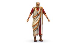 Greek Thinker Old Man Aristotle Teacher body, shoe, greek, white, shirt, egypt, people, historical, emperor, antique, shoes, sandals, great, king, old, scientist, personnage, oldman, teacher, antic, thinker, scholar, bodysuit, aristotle, low-poly-model, bro, caucasian, mantle, tunic, makedonia, man, human, male, history, gold, person, guy, grayhair, gray-haired, "historical-personage"