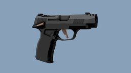 Low-Poly Sig P365 XL rose, competition, 9mm, firearm, sig, xl, pistol, sauer, 9x19mm, weapon, low, poly, gun, p365