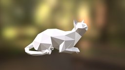 Cat 2 Low Poly model for 3d printing.