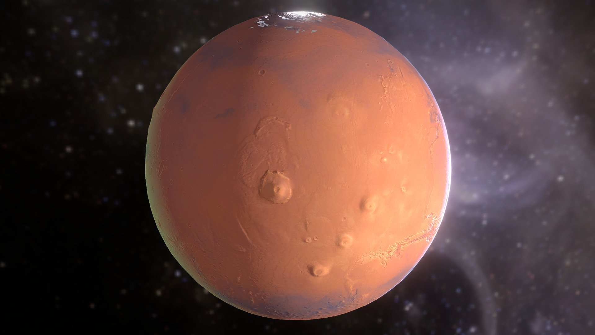 Low poly mars model.  https://en.wikipedia.org/wiki/Mars  One of its satellite : Phobos  -link removed- - Martian Globe lowpoly - 3D model by benoit3d 3d model