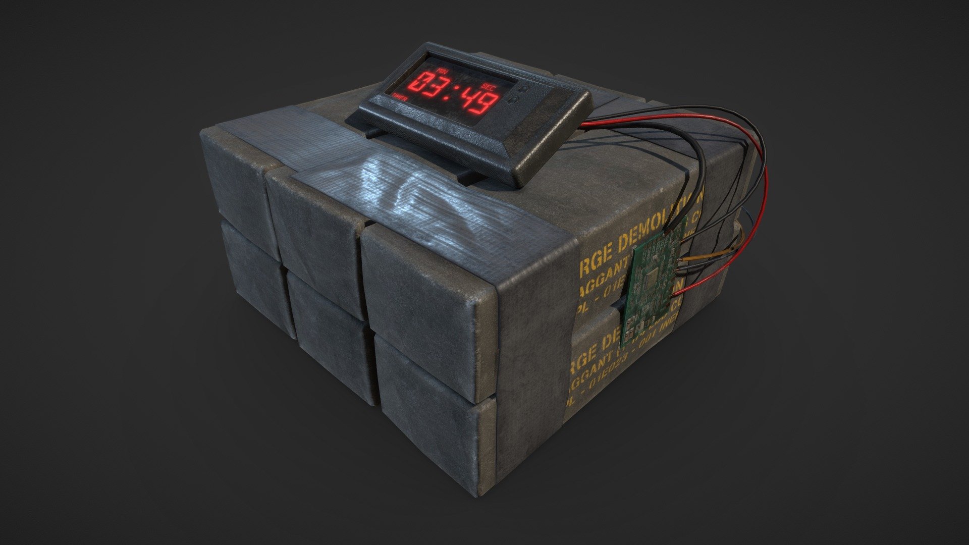 Bomb Asset made in 2 Days from scratch for the Pagan Peak Multiplayer in Unreal Engine 4 - C4 Bomb - 3D model by mmatuszczak 3d model