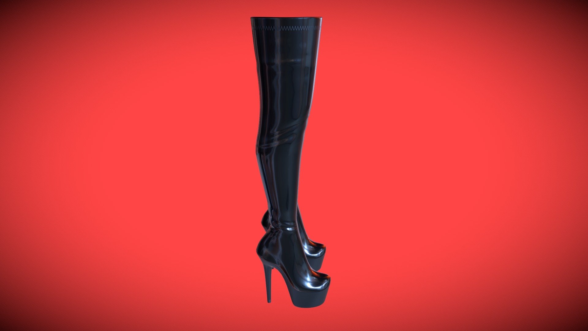 3D model of a pair of female high knee boots.
Whole model is textured, with fully unwrapped UVs. 4096x4096 PNG texture maps are provided (color, roughness, normal, specular).
Model consists of 24464 faces and 24598 vertices. 
Project also includes original .blend file with unapplied modifiers, non destructive workflow, procedural materials, and separate properly named objects.
Model is carefully shaped with accurate proportions. Clean and optimised topology is used for maximum polygon efficiency 3d model