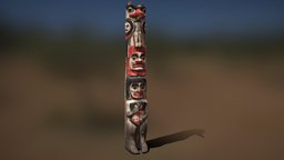 Indian Totem Pole indian, unreal, totem, heritage, ready, totempole, unrealengine, gameengine, asset, game, history, gameready