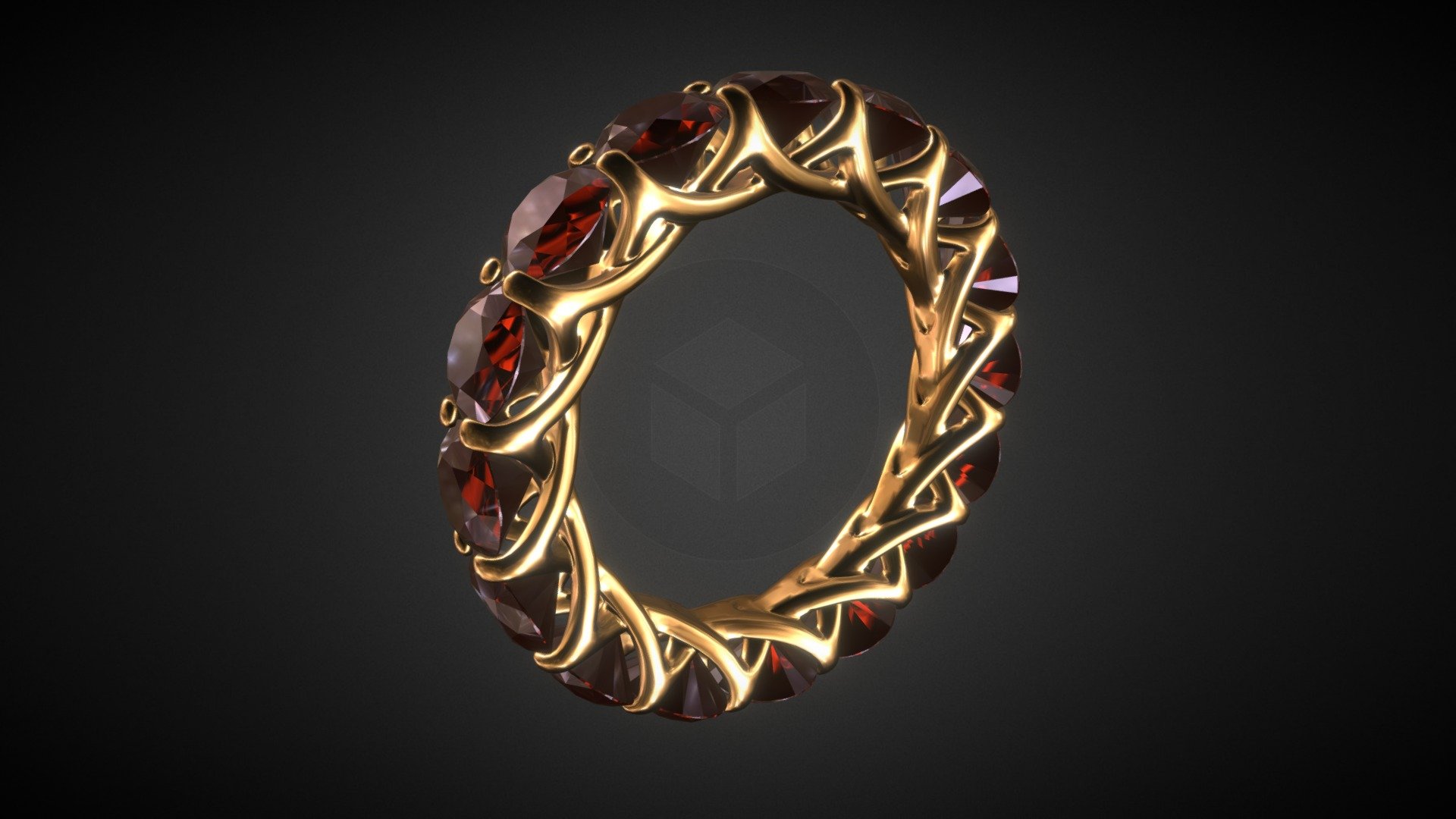 Ring 00D: 16 Gems - 3D model by Alexander Guryev (@gals) 3d model