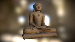 Mahavira indian, 3d-scan, sitting, india, yoga, meditation, jainism, mahavira, man