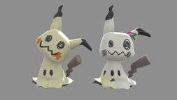 Mimikyu and Mimikins (Funko Style) pokemon, pikachu, 3dprinting, gamefreak, funko, alola, mimikyu, substancepainter, substance, mimikins, mimitan