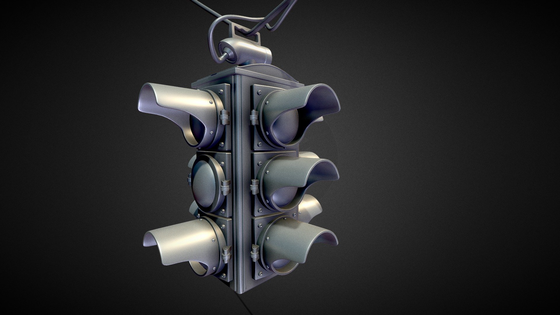 3D High-Poly Four-Way Hanging Traffic Signal Light! Excellent asset for 3D Environment Artist to extract high-poly details for textures maps and create game assets! Makes a great 3d model to enhance your 3D projects!

Features:
* Additional Maya File with sub-division ready models, for further editing for additional detail!
* Unique Traffic Signal Light for your 3D projects!

An excellent 3D asset for 3D game development or your personal project!
Purchase Today! - 3D Four-Way Traffic Light - High Poly - Buy Royalty Free 3D model by Boney Toes (@boneytoes) 3d model