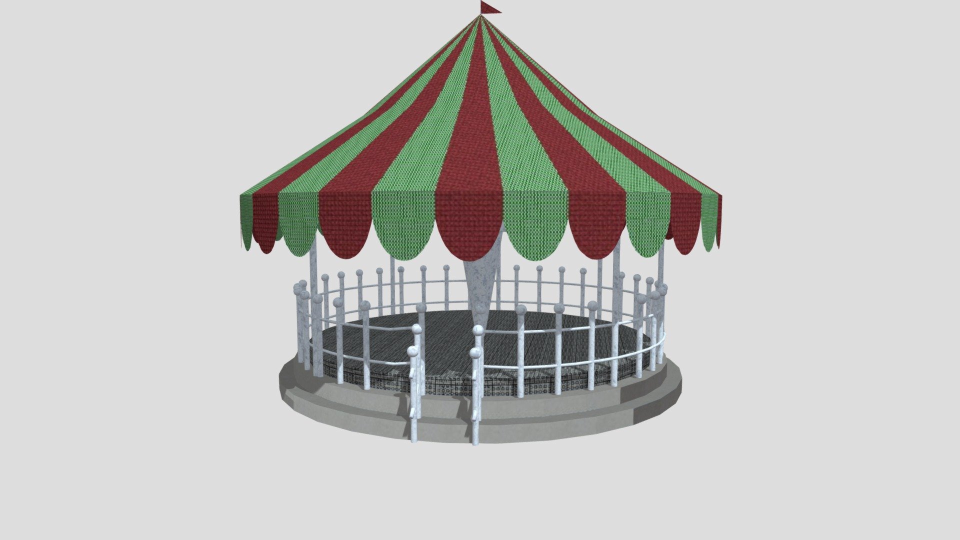 An animated carousel without the horses inside. The textures are from https://cc0textures.com/ . Please consider donating to support their work. [Early steps in Blender] Used in an Unreal Engine 4 project for the university.

The game can be downloaded from here: http://bit.ly/amusement_park_pc_game Or check the playlist of my game journey http://bit.ly/MyYoutubeGamingPlaylist

Online Portfolio: https://www.perkoules.com/ - Carousel - Download Free 3D model by Periklis 3d model