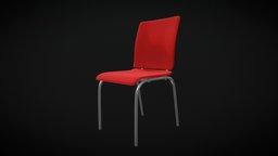 Red Plastic Chair (High-Poly Version) seat, booth, stuhl, exhibition-stand, home-interior, vis-all-3d, 3dhaupt, exhibition-booth, software-service-john-gmbh, intergeo-2018, chair-1, indoor-furnishings