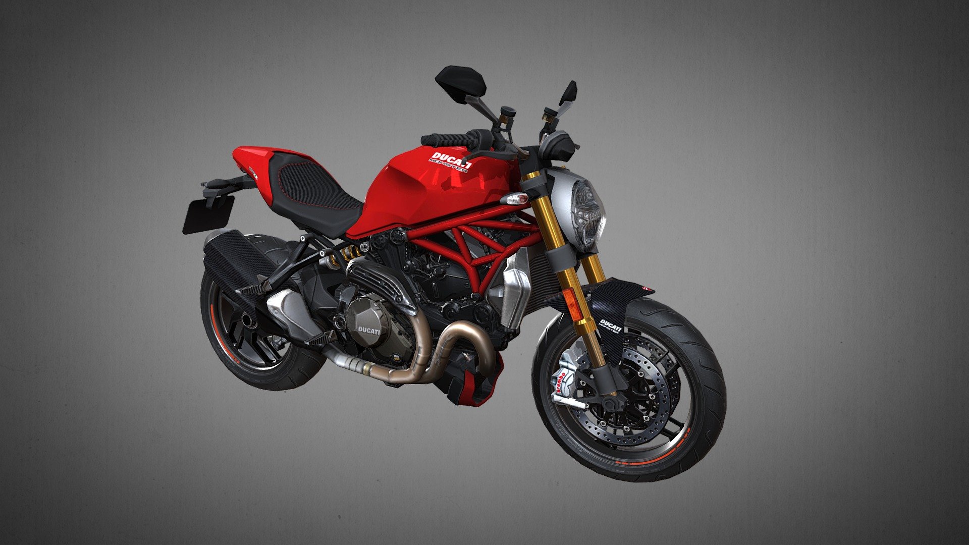 Low Res, Low poly version - Ducati Monster 1200, Low res - 3D model by Glenda Studio 3D Outsourcing (@glendastudio) 3d model
