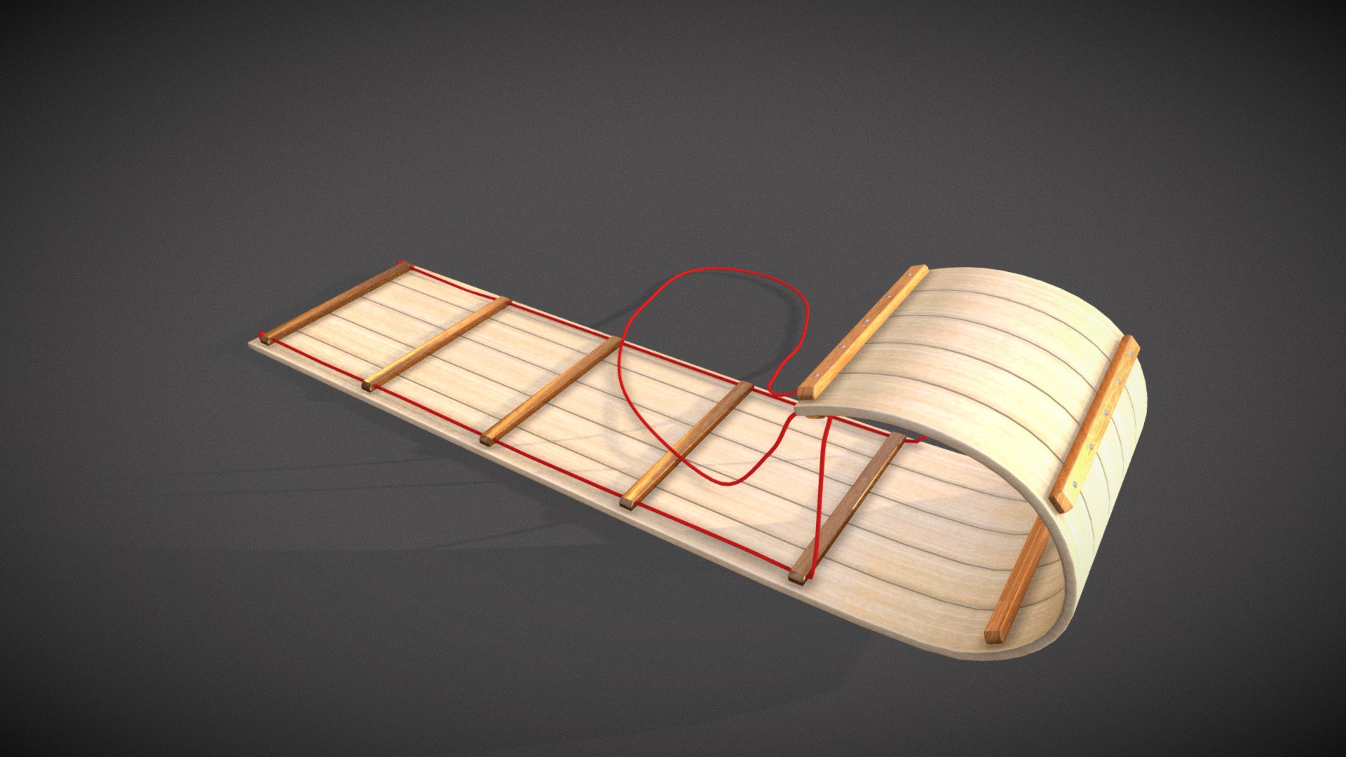 Old style wood toboggan sled&hellip; I always wondered how the bent the wood as a kid ;) - #3December - Sledding - Download Free 3D model by P3TroV 3d model