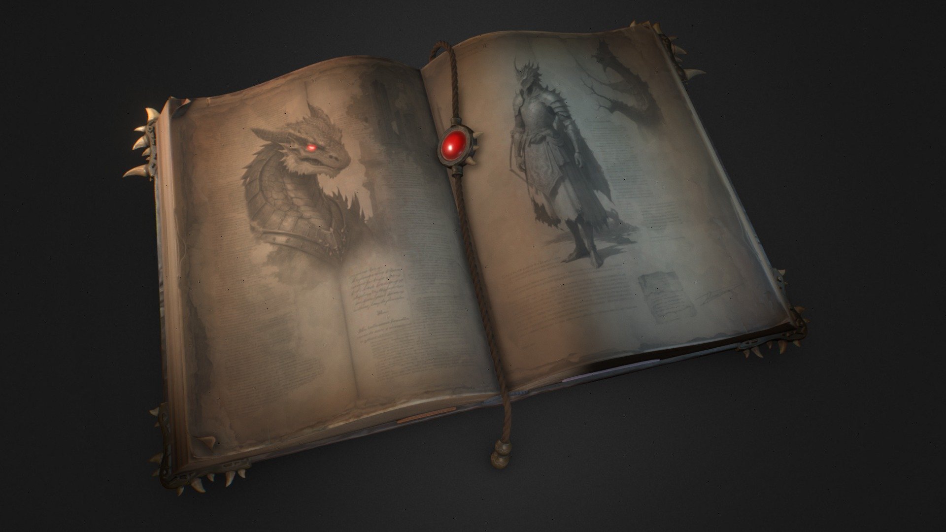 A fantasy book low poly model

4k textures. Polycount: 16735 tris.

Model created on Blender and ZBrush. Textured with Substance Painter 3d model