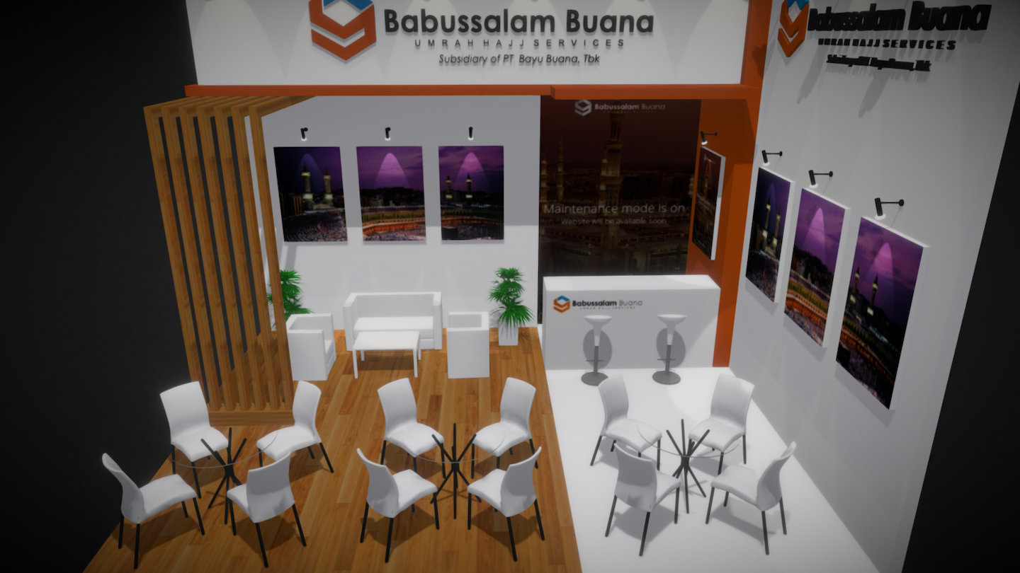The Exhibition Design at Garuda Travel Fair 2016 - Exhibition-stand (bb) - 3D model by fasih.lisan 3d model