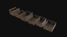 Low-Poly Fruit Box Assets fruit, crate, wooden, assets, apples, dinner, market, stall, eat, box, low-poly