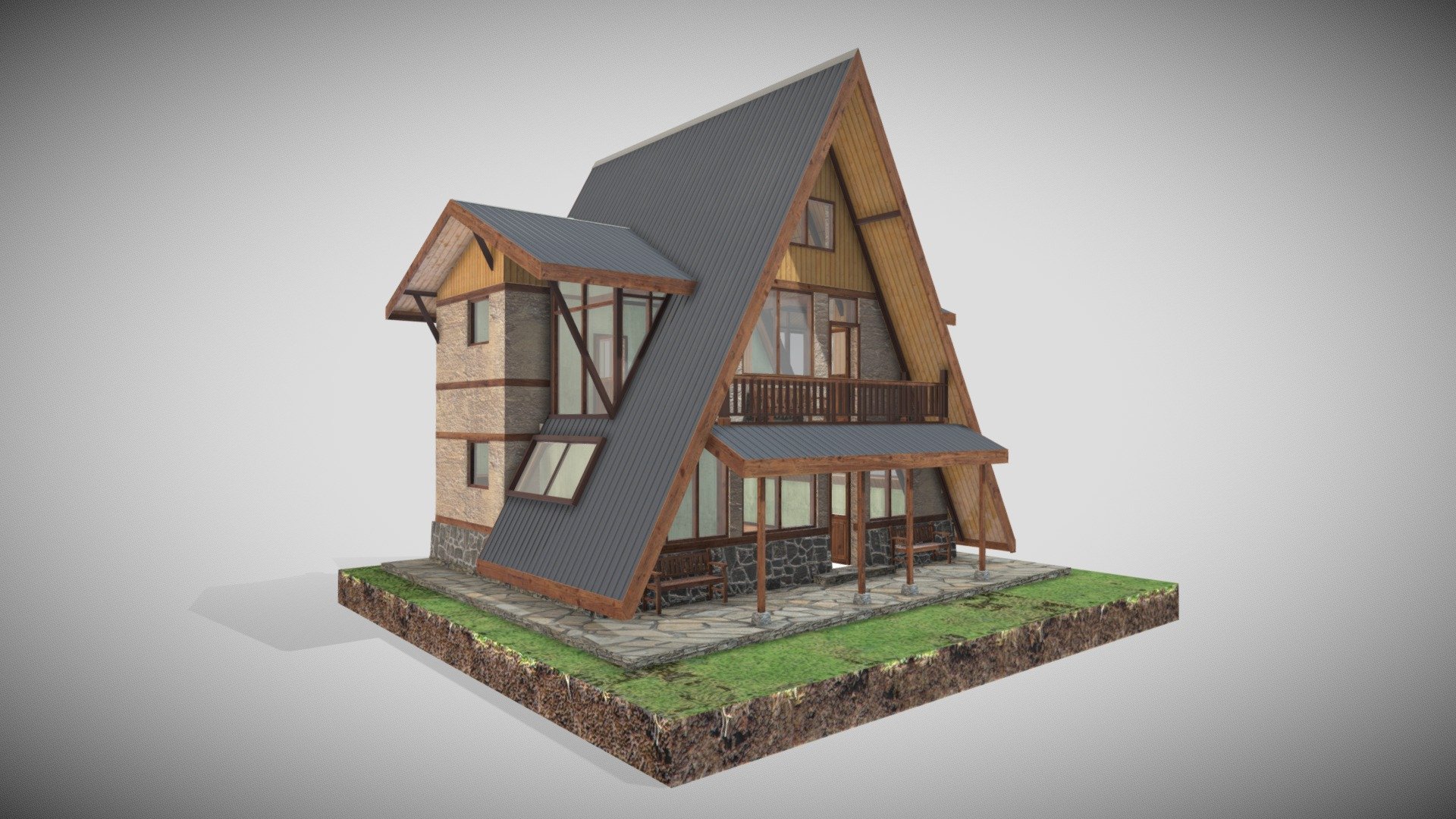 Few Material PBR Metalness - Cottage - Single_Hut_End - Buy Royalty Free 3D model by Francesco Coldesina (@topfrank2013) 3d model