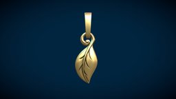 Leaf pendant II jewelry, pendant, leaf, foliage, necklace, charm, stereolithography, art