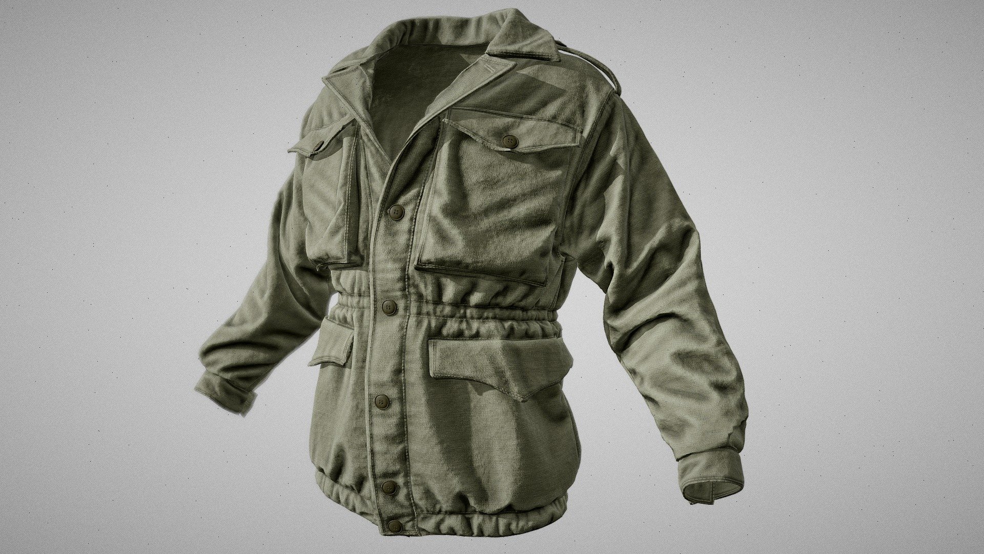 Military jacket of British army of WW2 3d model
