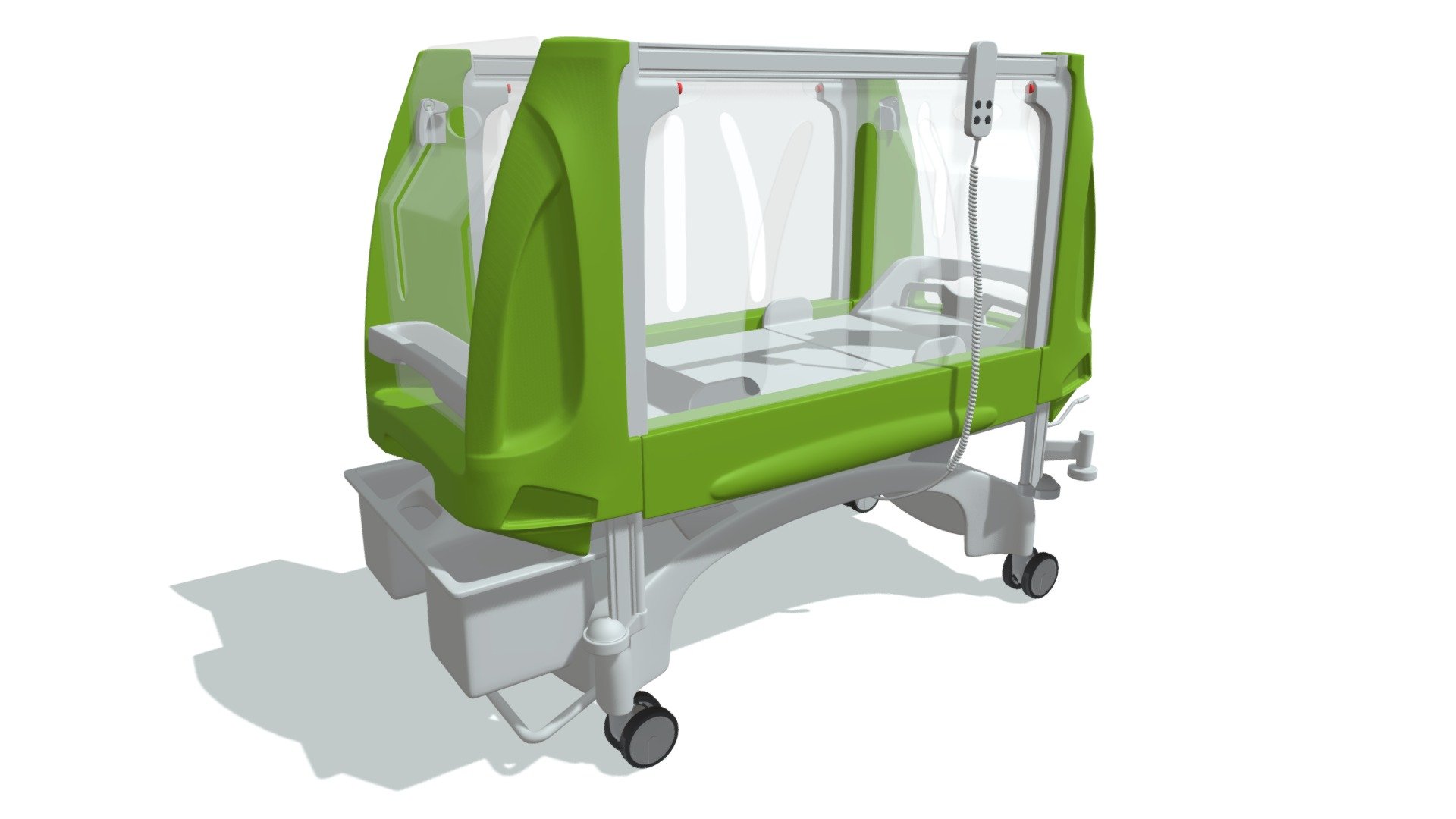 High quality 3d model of pediatric medical hospital bed.
Colors can be easily modified 3d model