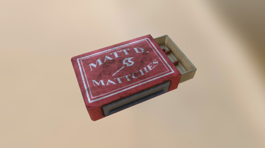Matchbox made to look like it came from a post-apocolyptic world 3d model