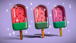 Meyoco watermelon ice lolly food, fruit, cute, ice, inspired, icecream, fruits, kawaii, watermelon, jelly, foods, pastel, pinky, popsicle, flatcolor, meyoco, pastel-colours, cartoon, meyo