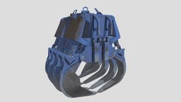Grapple machinery, grapple, claws, crane, weathered, hydraulic, industrial