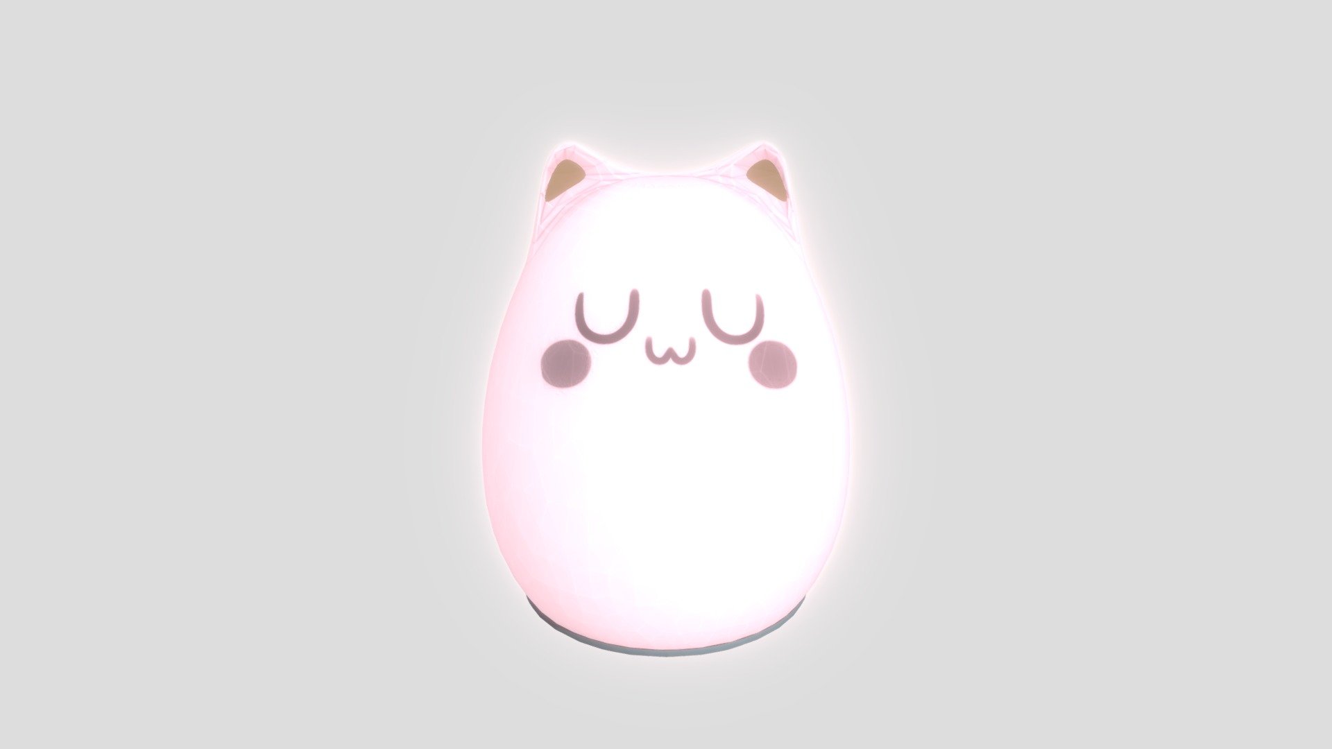 A cat night light with an UwU face - UwU Cat Night Light - Download Free 3D model by PrincessMoo 3d model