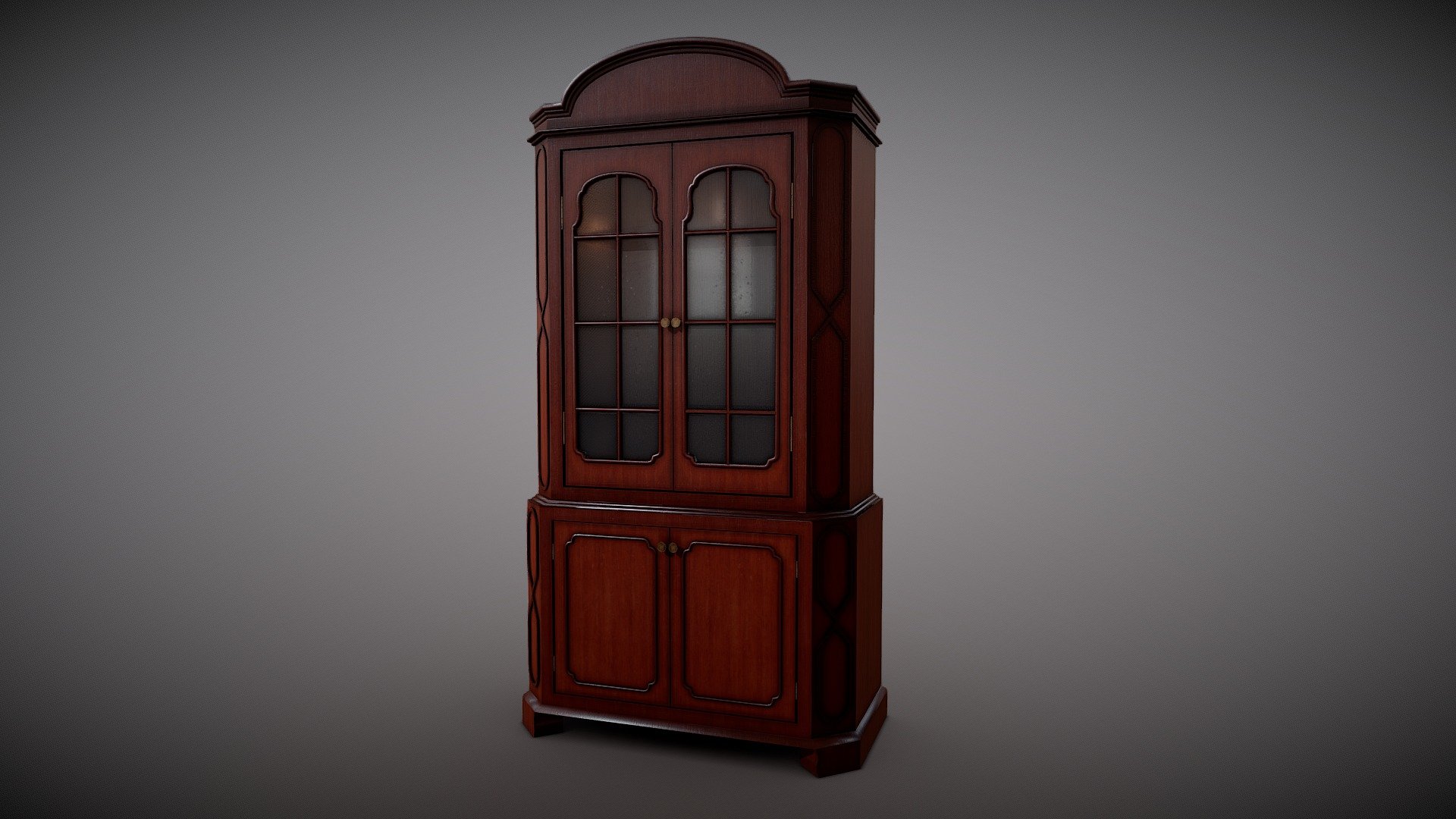 Victorian Cupboard, model consists of 3 materials (base color, normal, roughness, metallic). Doors can be opened 3d model