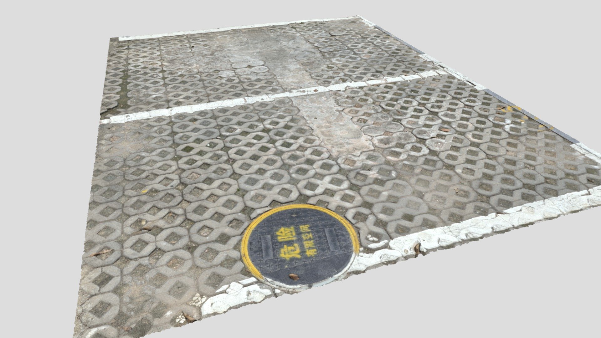 a ground brick scan in a outdoor parking space~ - Ground Bricks 05 - Download Free 3D model by joeshu 3d model