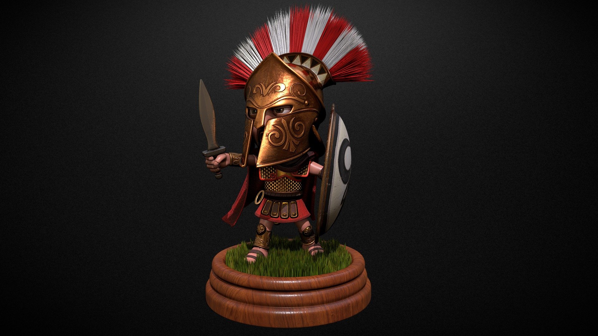 3d model of Spartan enomotarch in toy style.
Modeling 3dsmax, textuirng 3dcoattextura 3d model