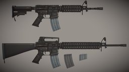 Stylized Low Poly M4A1 and M16A4
