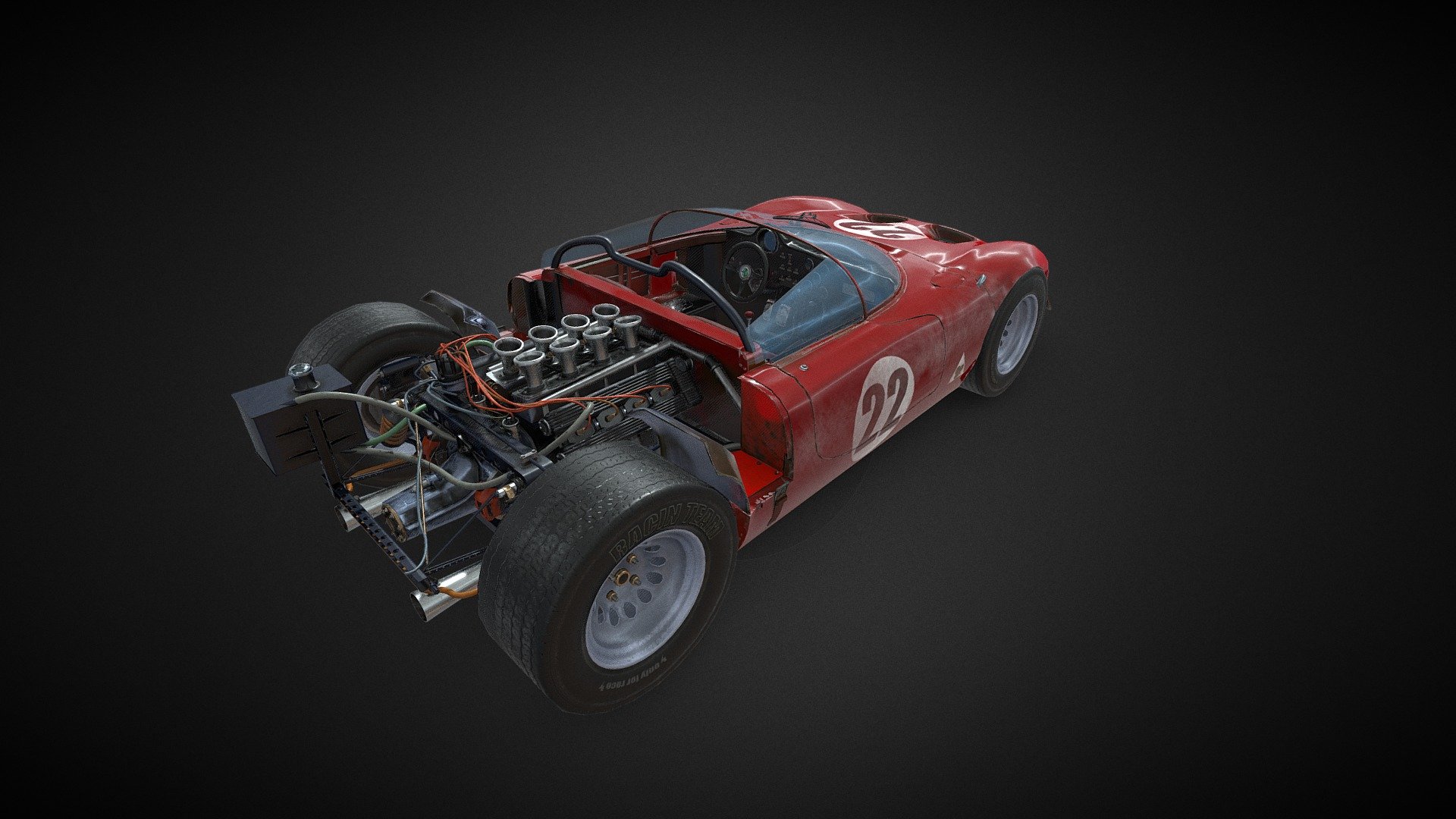 Alfa Romeo Typo 33/2 is one of the best designs I’ve ever seen. The model is very large and detailed. To be continued… - Alfa Romeo Typo 33/2 Part III - 3D model by chyzhykov.roman (@chijikoff.roma) 3d model