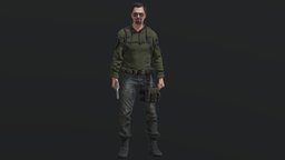 Soldier PBR Game Ready spy, warrior, rebel, soldier, ready, character, game, man, military, human, male