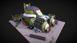 Green Factory green, eco, rts, ecologic, methane, factory-building, rts-model, substancepainter, substance, gameready